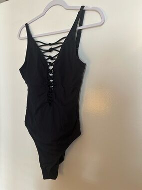 Bleu Rod Beattie Womens Black Knot One-Piece Swimsuit Size 10